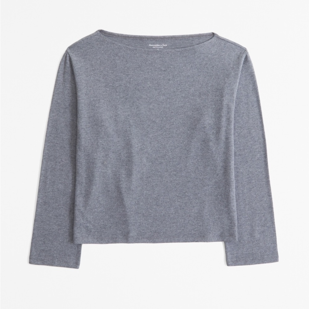 Women’s Abercrombie & Fitch Gray Long Sleeve Cozy Lounge Tee